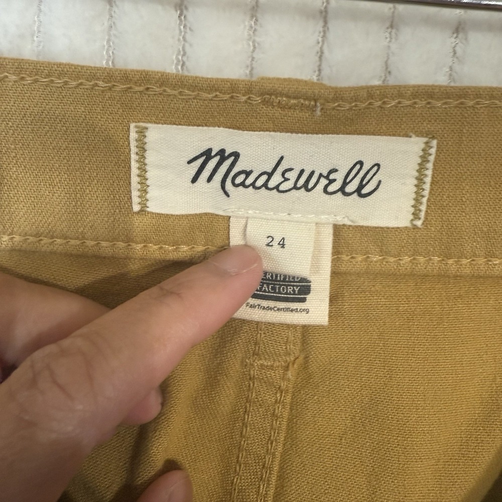 Madewell Jeans Women's Sz 24 Yellow Mustard Cotton Straight leg Pockets - Picture 2 of 16